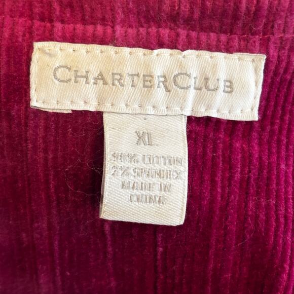 Charter Club Corduroy Cotton Blazer Fuschia Purple Bold Buttons Layering X Large - Picture 4 of 6